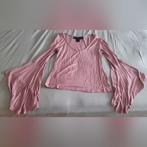 Flowy Pink Long Sleeve Women's Top